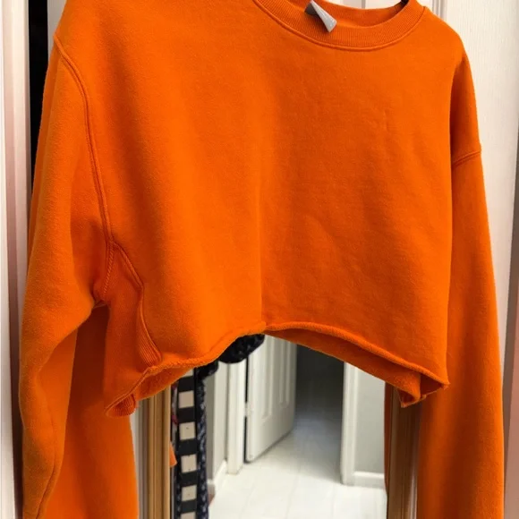 Aritzia TNA Cozy AF Orange Cropped Sweatshirt *** - Picture 2 of 4